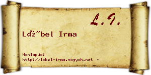 Löbel Irma névjegykártya